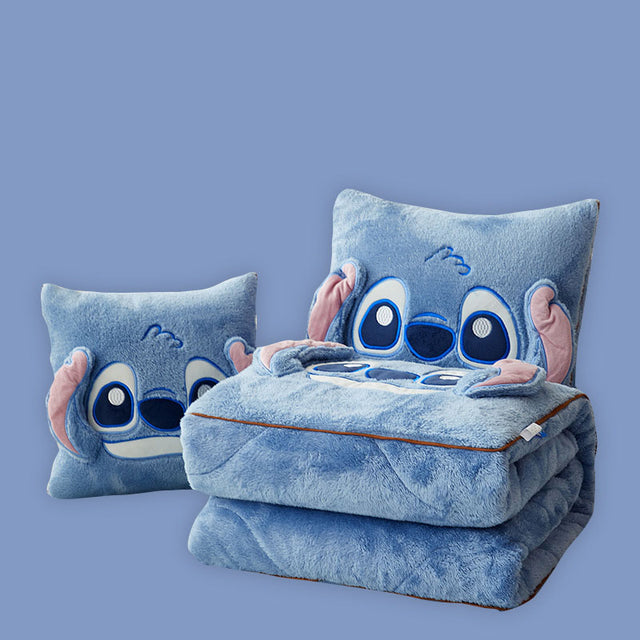 Double sided Arctic fleece pillow with embroidered fabric, dual-use office car nap blanket cushion - V.I.P Digital Presence