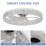 Modern acrylic ceiling fan light with remote control, dimmable LED pendant light, 6-speed adjustable, silent motor - V.I.P Digital Presence
