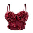 French mesh see through fishbone corset with chest cushion three-dimensional flower shaped outerwear beautiful back - V.I.P Digital Presence