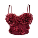 French mesh see through fishbone corset with chest cushion three-dimensional flower shaped outerwear beautiful back - V.I.P Digital Presence