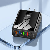 4USB+Type-C mobile phone charger PD18W 5-in-1 charging head 48W charger PD interface charger - V.I.P Digital Presence