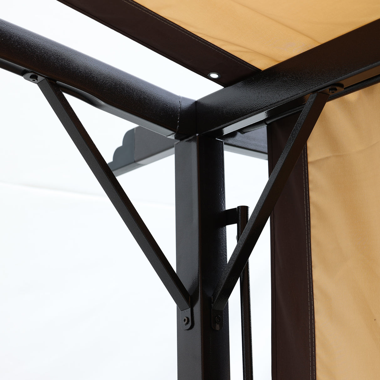 12 x 9 Ft Outdoor Pergola Patio Gazebo,Retractable Shade Canopy,Steel Frame Grape Gazebo,Sunshelter Pergola for Gardens - V.I.P Digital Presence