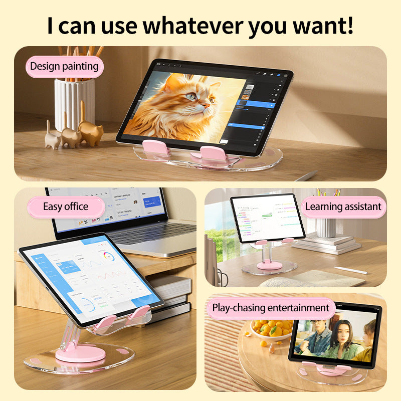Multi functional adjustable lifting creative mobile phone support stand, desktop live streaming 360 ° rotating tablet stand, universal - V.I.P Digital Presence