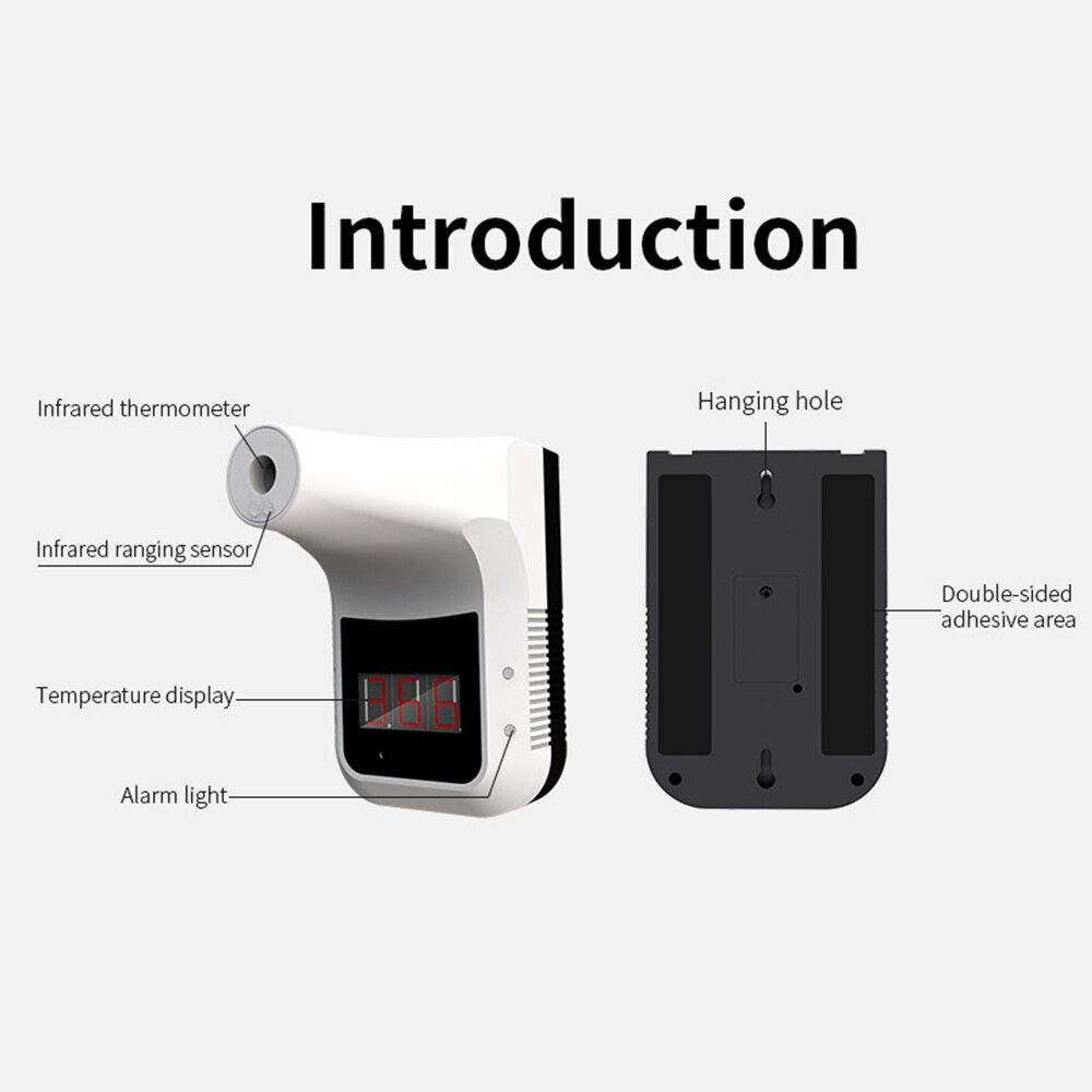K3 Non-contact Infrared Thermometer Digital Forehead Hand Temperature Sensor Laser Gun With Fever Alarm Wall Mounted - V.I.P Digital Presence
