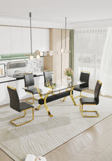 Dining table Modern tempered glass dining table Large modern office desk - V.I.P Digital Presence