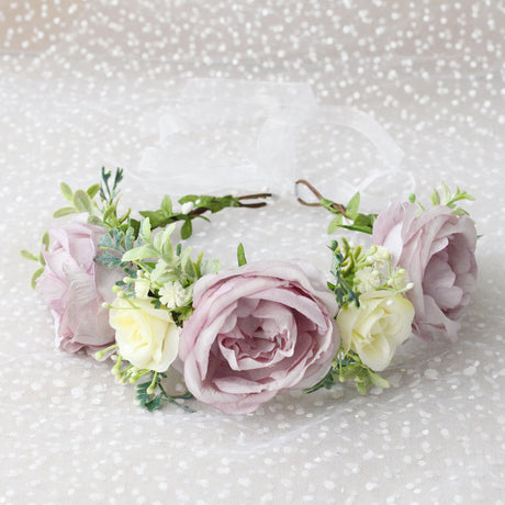 Korean style flower garland headwear fresh large peony flower crown runway dance party headband vacation countryside headband - V.I.P Digital Presence