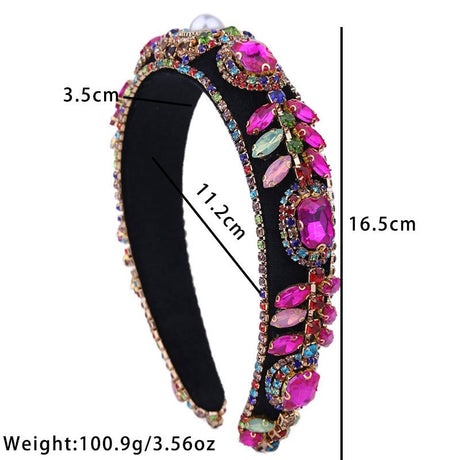 Decorated with colored glass diamond flower headband - V.I.P Digital Presence