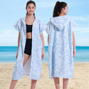Hooded Towel Ultra-fine Fiber Zipper Wearable Bathrobe Cape Beach Towel - V.I.P Digital Presence