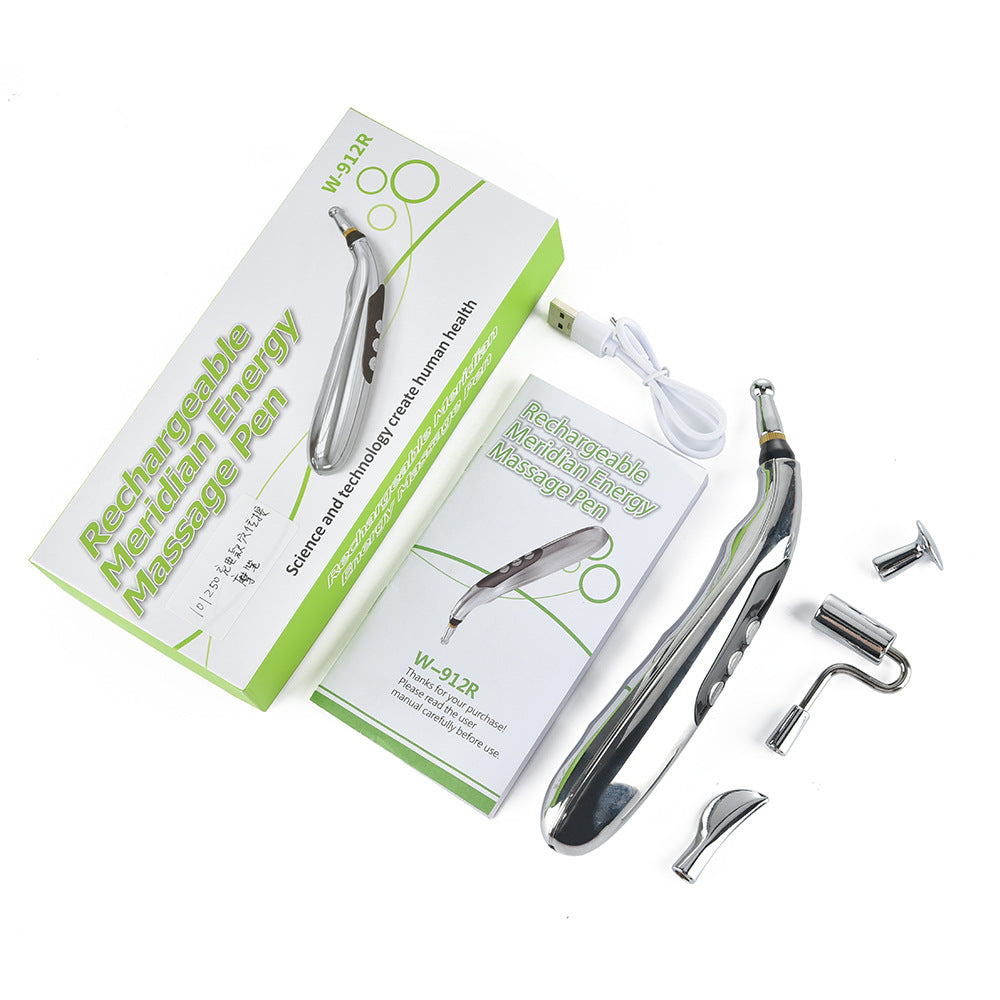 Rechargeable Acupoint Massage Pen 5-Head Meridian Pen Massager Magnetic Therapy Pain Relief Massager - V.I.P Digital Presence