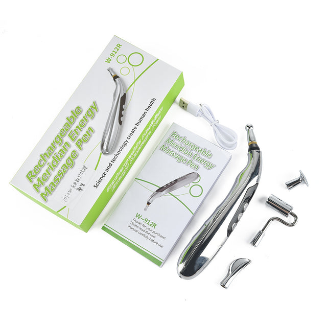 Rechargeable Acupoint Massage Pen 5-Head Meridian Pen Massager Magnetic Therapy Pain Relief Massager - V.I.P Digital Presence