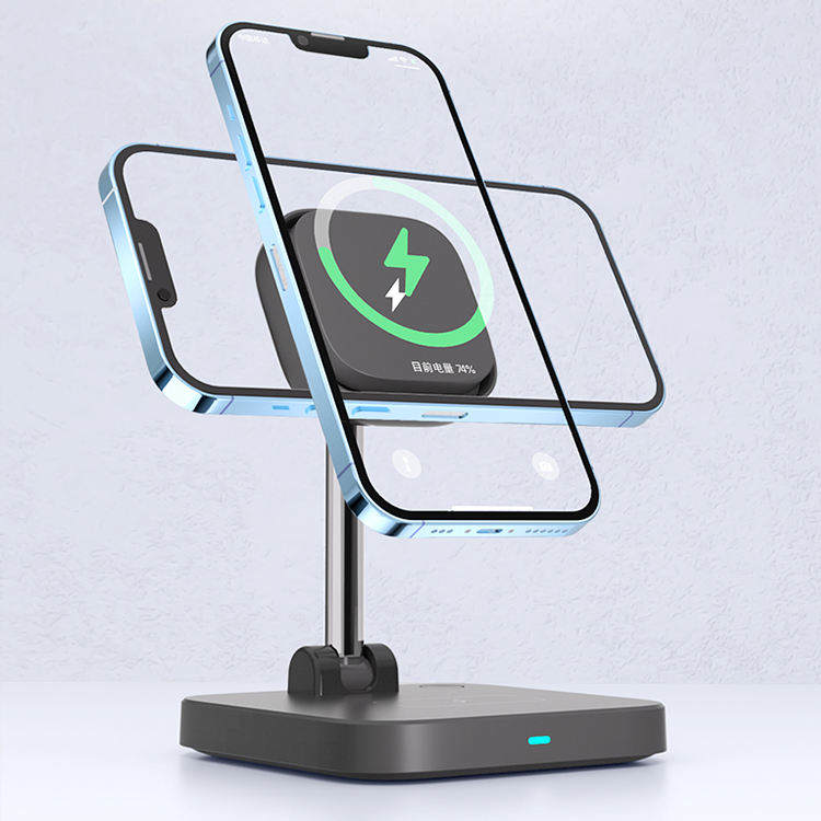 3-in-1 magnetic wireless charger holder with cooling fan suitable for wireless charging of iPhone earphones and watches - V.I.P Digital Presence