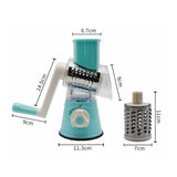 5-in-1 Cheese Grater: Gourmet, Rotary with Hand Crank, 10 Blades (3 Blades-C), for Cheese & Vegetable Slicing. - V.I.P Digital Presence