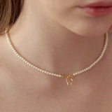 Copper Pearls Bow Necklace - V.I.P Digital Presence