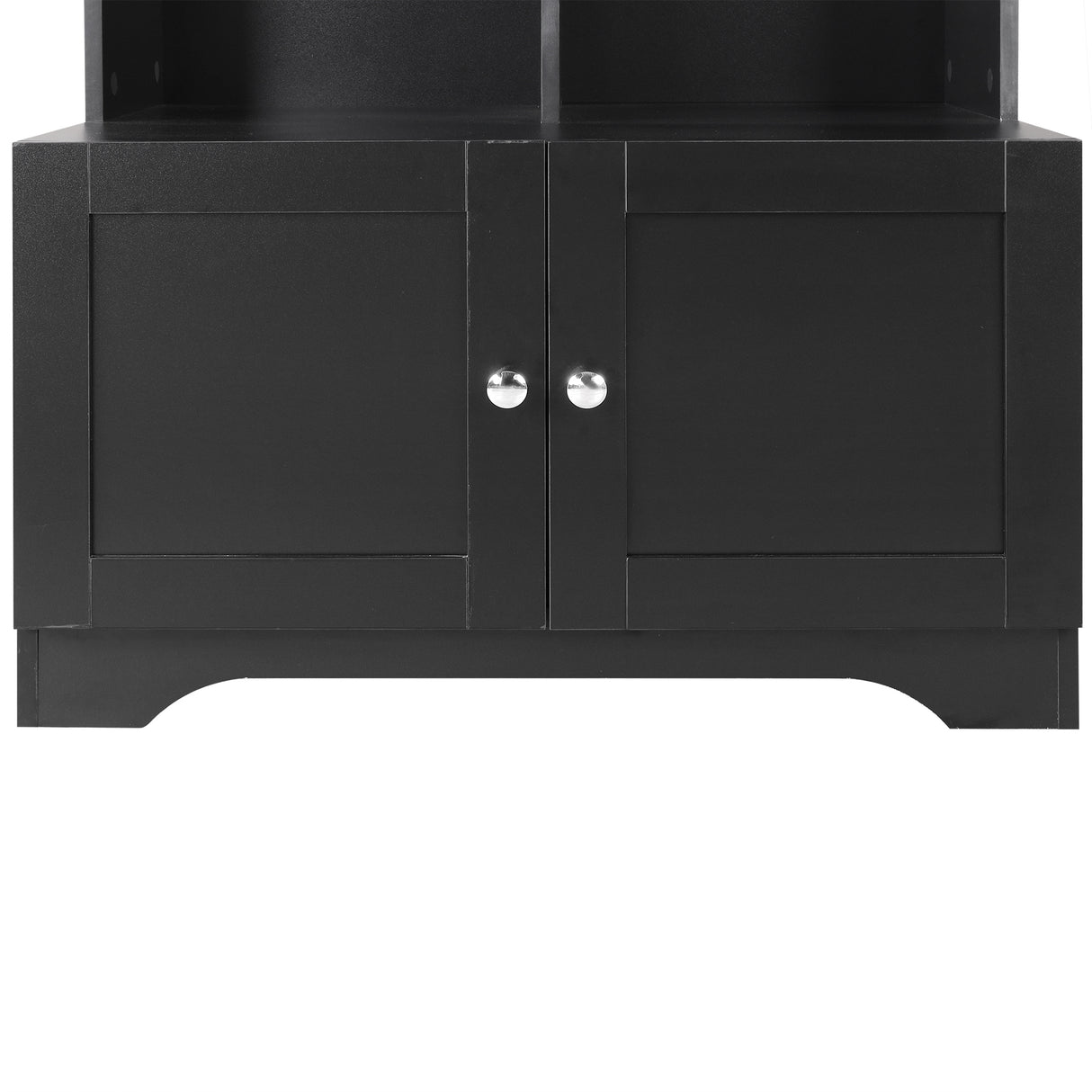 Bathroom storage cabinet, 4-door independent cabinet, adjustable shelf, open multi-layer shelf, black - V.I.P Digital Presence