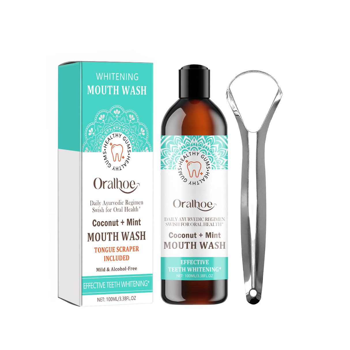 Coconut Mint Mouth Wash, Whitening Teeth Yellow Teeth Stains Tongue Coating Clean Fresh Breath Oral Care - V.I.P Digital Presence
