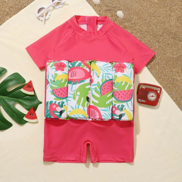 Children's buoyancy swimsuit cute one-piece swimsuit for infants and young children floating zipper swimsuit for female babies - V.I.P Digital Presence