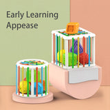 Baby Montessori Geometric Shape Blocks Toys Cube Box Color Perception Educational Game Motor Skill Tactile Touch Toys For Infant