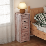 Floor Cabinet Wooden Storage Cabinet Home Office Living Room Bathroom Side Table Sturdy Modern 4 Drawers Grey - V.I.P Digital Presence