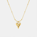 Fashionable and minimalist heart-shaped necklace with titanium steel plated 18K real gold necklace - V.I.P Digital Presence