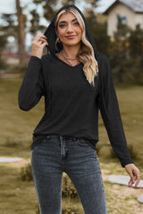 Drawstring Dropped Shoulder Hooded T-Shirt - V.I.P Digital Presence