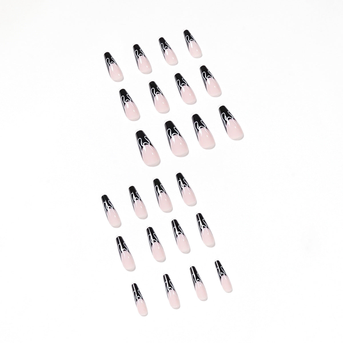 Black French Flame Wear Nail Finished False Nail Nail Patch Nail Patch Fake Nail - V.I.P Digital Presence