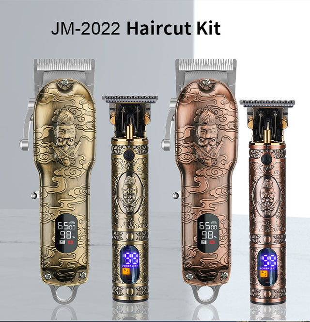 All Metal Hair Clipper Retro Oil Head Carving Scissors Machine Set USB Charging Electric Hair Clipper - V.I.P Digital Presence