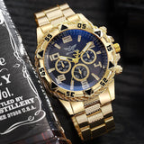 Men's casual sports men's watch steel strap quartz watch large dial - V.I.P Digital Presence