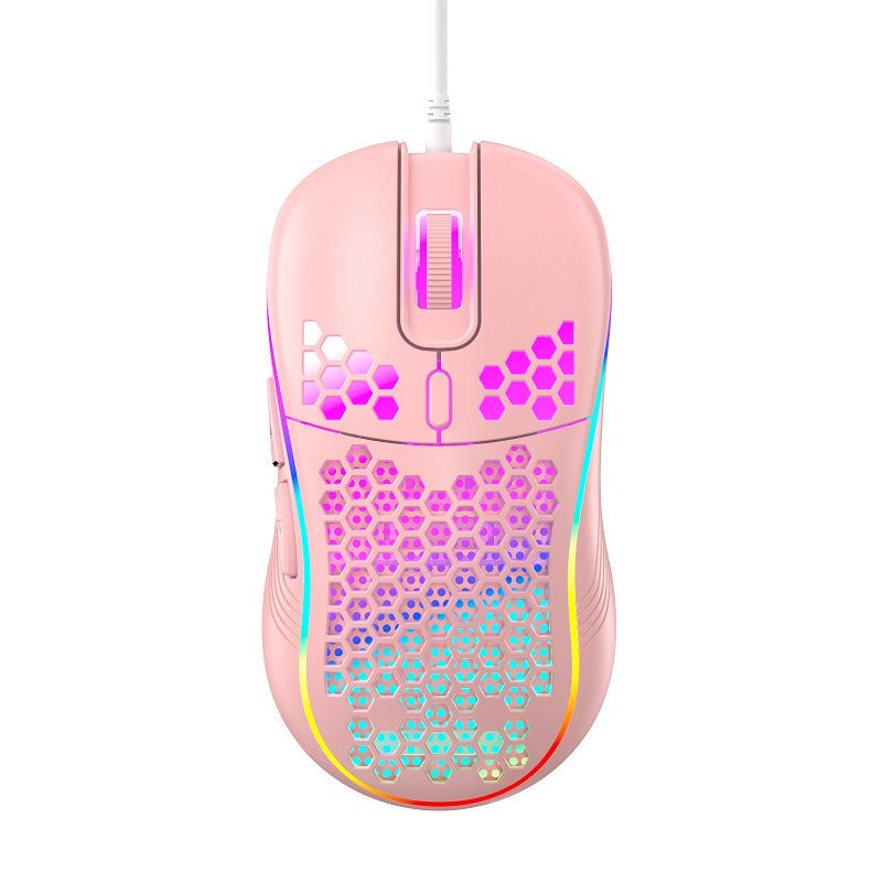 Wired gaming mouse with hollow holes and glowing light lightweight gaming mouse for esports - V.I.P Digital Presence