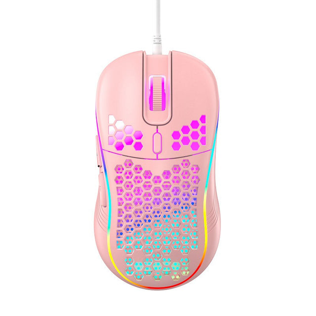 Wired gaming mouse with hollow holes and glowing light lightweight gaming mouse for esports - V.I.P Digital Presence