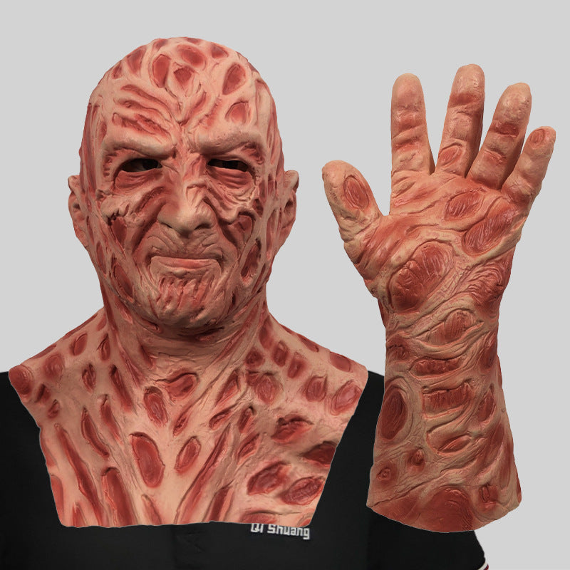Freddy horror mask, full face headgear, makeup ball, scary demon, funny face, Halloween party, parody props - V.I.P Digital Presence