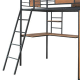 Twin Size Loft bed with L-shape Desk and Wardrobe, Black - V.I.P Digital Presence