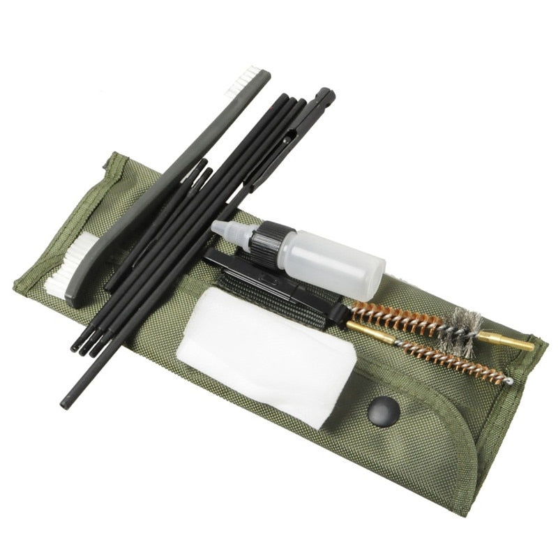 Airsoft M4 M16 Rifle Gun Cleaning Kit 10 Pieces .22 .30cal 5.56mm Brushes Set Clean Rod Convenient Nylon Case Hunting Accessory - V.I.P Digital Presence