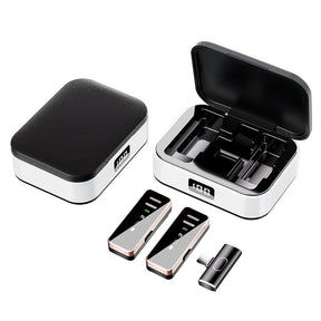 S18 wireless lavalier microphone charging compartment noise reduction reverberation digital display little bee live microphone - V.I.P Digital Presence