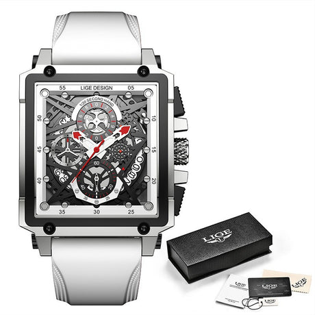 Lige New Men's Watch Square Multifunction Chronograph 30M Waterproof Watch - V.I.P Digital Presence