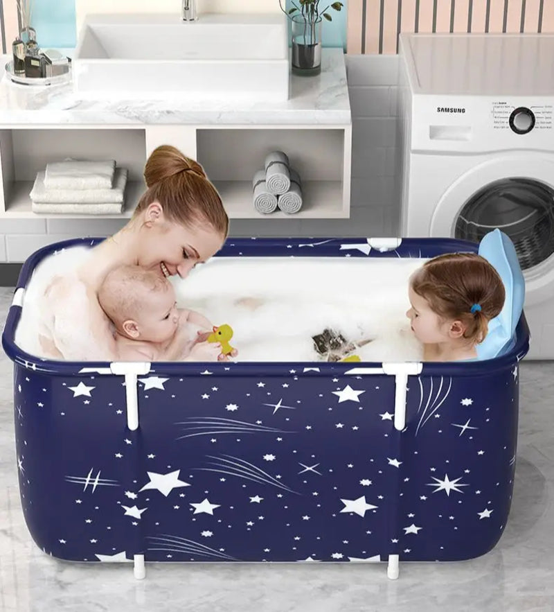 120CM Bathtubs Folding Bath Bucket Thicken Shower Barrel Adult IceTub Baby Swimming Pool Insulation Family Bathroom SPA Tub - V.I.P Digital Presence