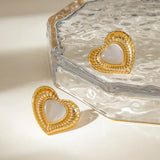 White cat eye stone earrings with niche temperament titanium steel earrings - V.I.P Digital Presence