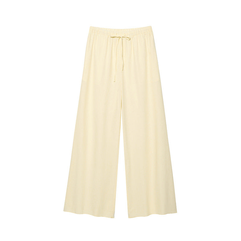 Elegant Solid Color Bubble Sleeve Blouse and Long Pants  Style Fashion Casual Loose Fit - V.I.P Digital Presence