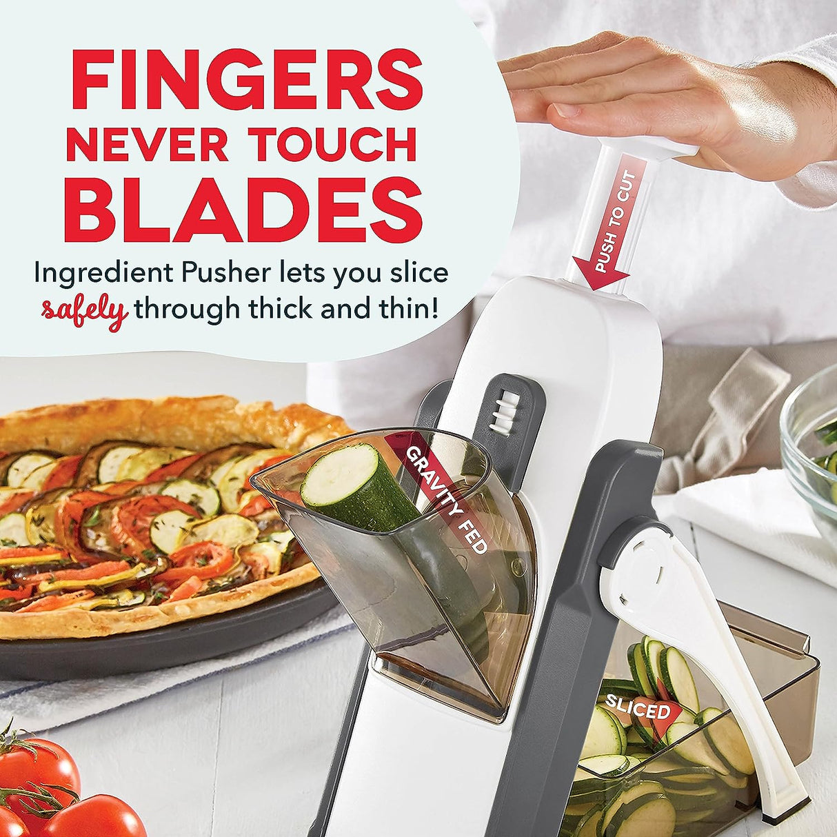 Safe Slice Mandoline for Vegetables, Meal Prep & More with 30+ Presets & Thickness Adjuster - V.I.P Digital Presence