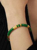 Enamel Titanium Steel Cuff Bracelet - V.I.P Digital Presence