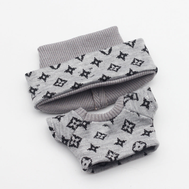 17cm Labubu First and Second Generation Blind Box 10cm Cotton Crying Doll Clothes Knitted Printed Hat