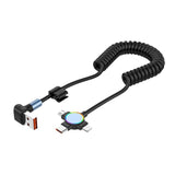 Three in one spring data cable suitable for Huawei Apple 15 Android Carplay streaming light car retractable fast charging cable - V.I.P Digital Presence