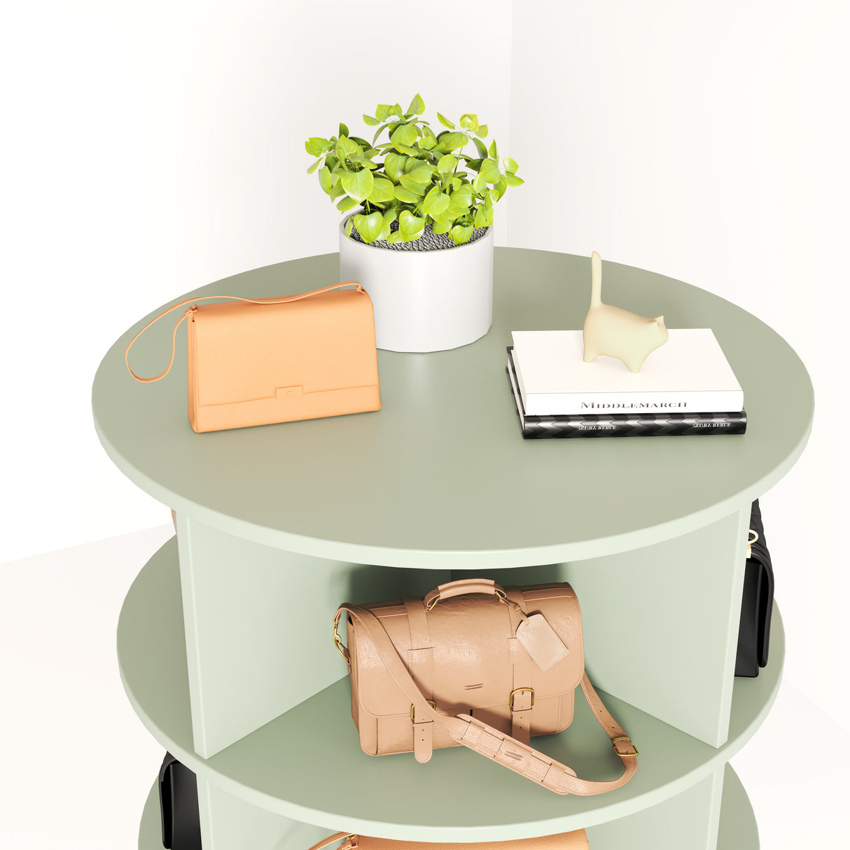 Green 360 Rotating shoe cabinet 7 layers - V.I.P Digital Presence