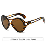 New European and American Sunglasses for Women UV400 Fashion Double Beam Round Frame Personalized PC Hollow Sunscreen Sunglasses - V.I.P Digital Presence