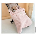Manta de invierno para cochecito, manta cálida de forro polar para bebé, accesorio para envolver a recién nacidos, capa acolchada resistente al viento, funda de edredón con correa