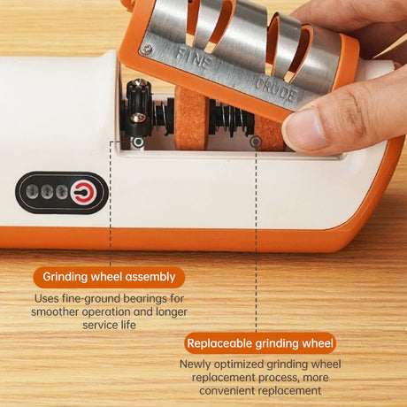 Multifunctional Electric Knife Sharpener. Automatic, professional, small - sized for kitchen use. Quick - sharpening with non - - V.I.P Digital Presence