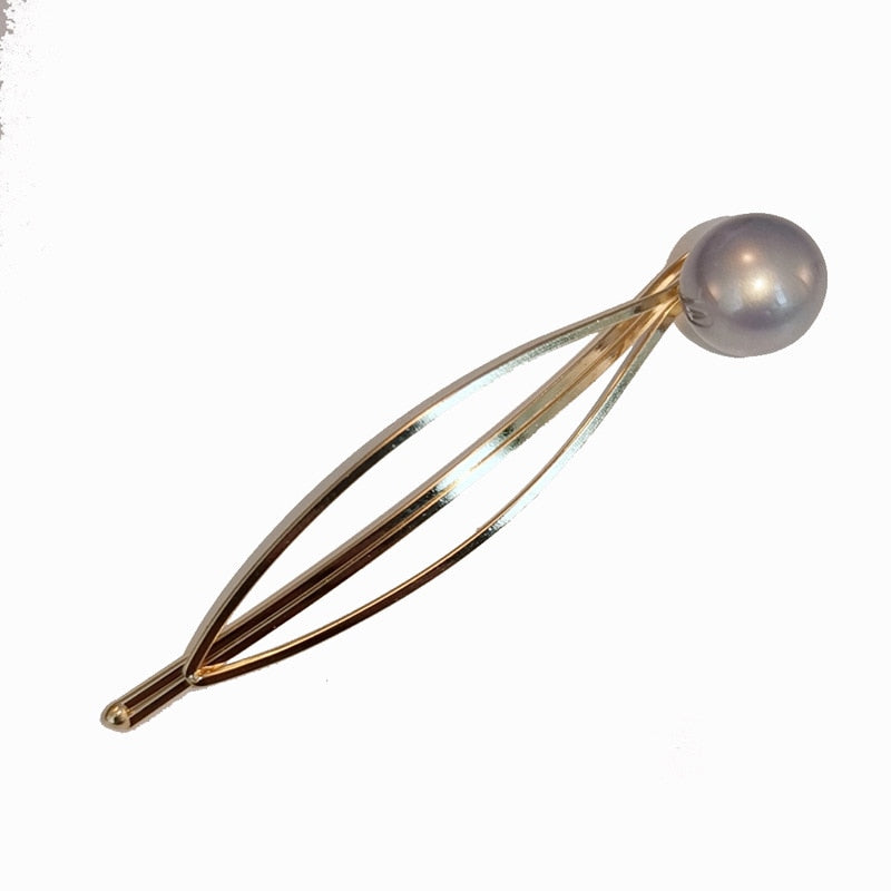 4PCS Korea Fashion Metal Hairpins Imitiation Pearl Colorful Beads Hair Clips for Women Irregular Geometric Hair Accessories - V.I.P Digital Presence