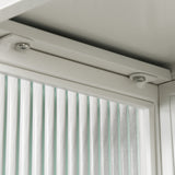 23.62"Glass Doors Modern Two-door Wall Cabinet with Featuring Two-tier Enclosed Storage an Open Shelf and Towel Rack
