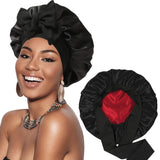 Bow bow ribbon nightcap single-layer color Ding round hat long tail hair care hat - V.I.P Digital Presence