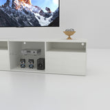 TV console with storage cabinet, 82.6-inch long LED TV stand with 31 mode switching lights (white, suitable for 75/80 inch TVs) - V.I.P Digital Presence