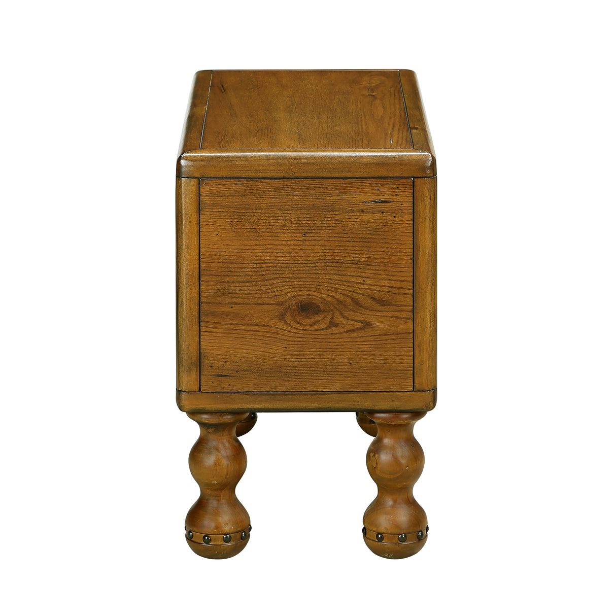 Solid wood end table, rectangular 23.6 inch narrow edge table with drawers, vintage bedside table， Antique Brown - V.I.P Digital Presence